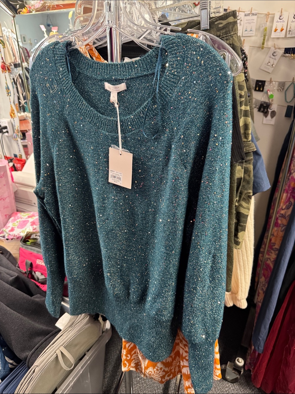 Lauren Conrad sparkle sweater xl // 092411